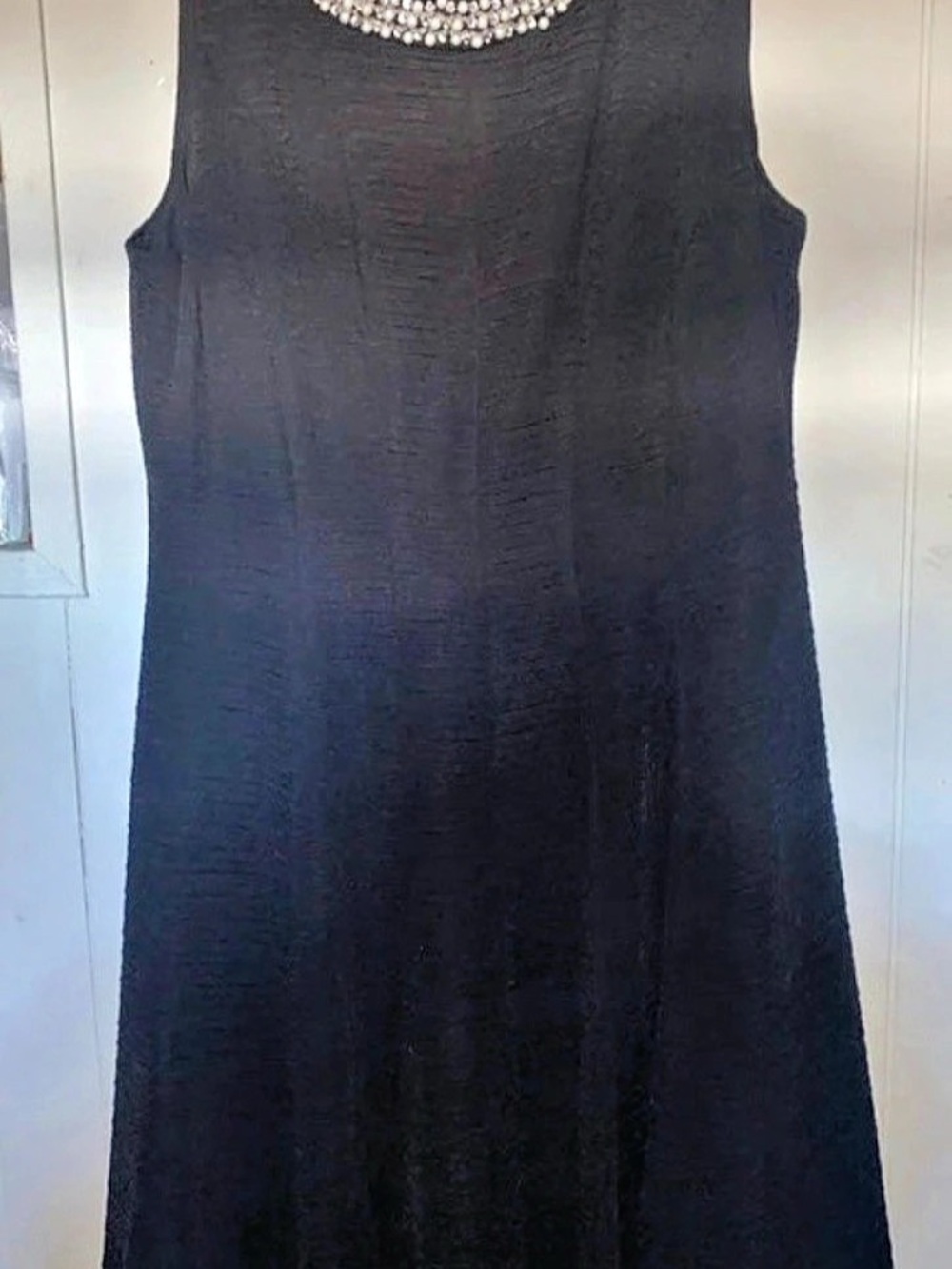 Studio One Beaded Neckline Mini Dress in Black Size 12 Like New